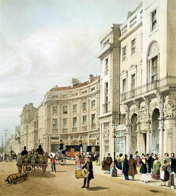 Western side of John Nash's extended Regent Circus (detail) from 'London As It Is', engraved and pub od Thomas Shotter Boys