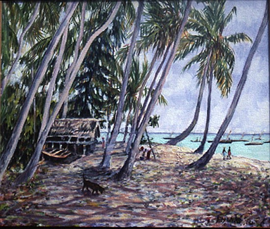 Rustling Palms, Zanzibar, 2002 (oil on canvas)  od Tilly  Willis