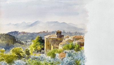 San Ruffino, Casciani, Tuscany, 1998 (w/c on paper) 