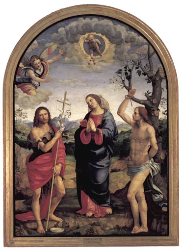 Madonna mit den Heiligen Johannes d.T. und Sebastian od Timoteo Viti
