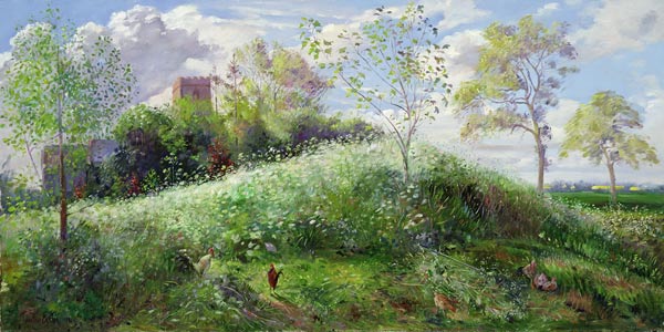 Cow Parsley Hill, 1991 (oil on canvas)  od Timothy  Easton