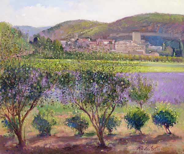Lavender Seen Through Quince Trees, Monclus (oil on canvas)  od Timothy  Easton