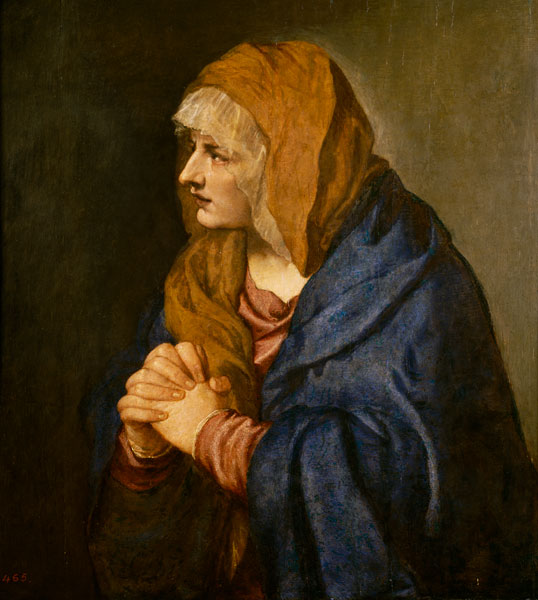 Make Dolorosa a plate for with folded hands od Tizian (ve skutečnosti Tiziano Vercellio)