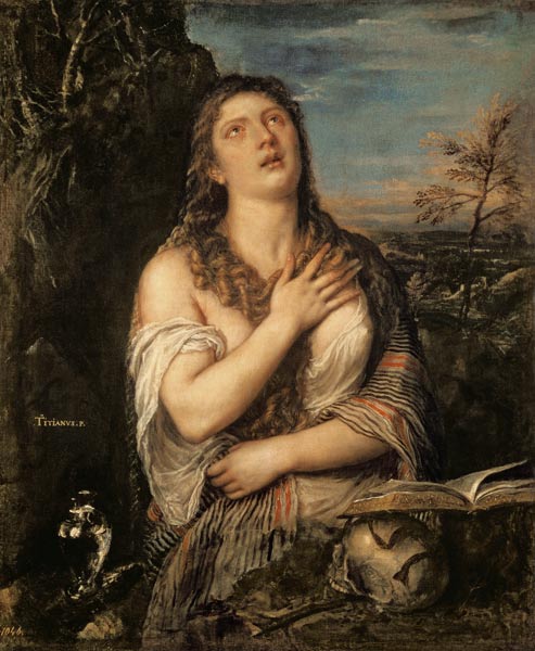 Mary Magdalene od Tizian (ve skutečnosti Tiziano Vercellio)
