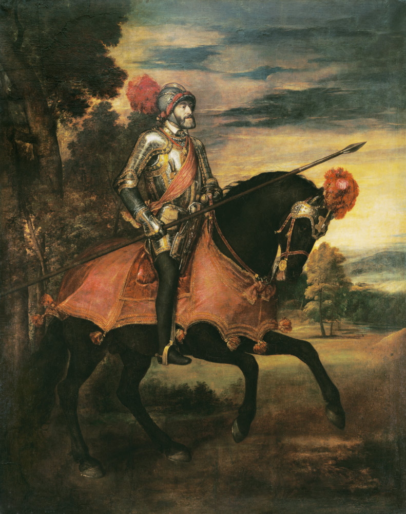 Equestrian Portrait of Charles V od Tizian (ve skutečnosti Tiziano Vercellio)