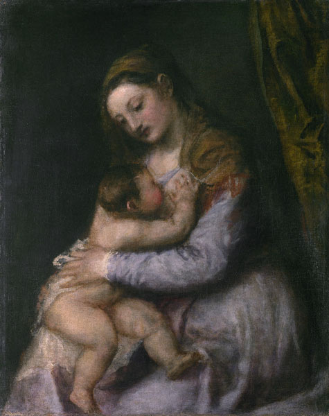 The Virgin and Child, c.1570-76 od Tizian (ve skutečnosti Tiziano Vercellio)