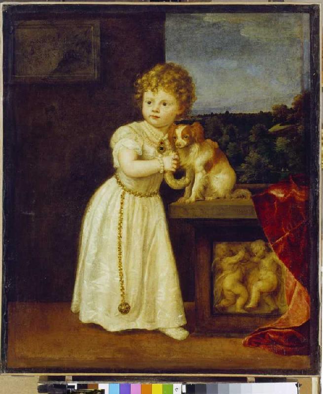 Clarissa Strozzi in the age of 2 years od Tizian (ve skutečnosti Tiziano Vercellio)