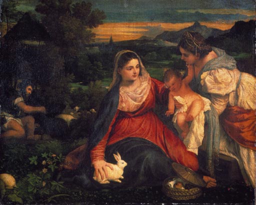 Tizian, Maria mit Kaninchen od Tizian (ve skutečnosti Tiziano Vercellio)