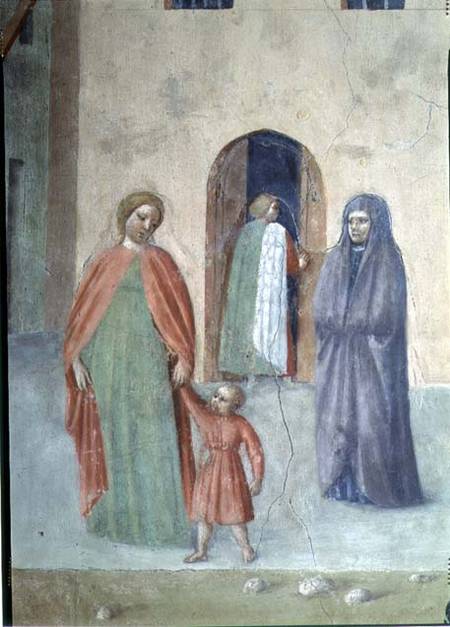 St. Peter Healing a Cripple and the Raising of Tabitha (Detail of the background architecture) od Tommaso Masolino da Panicale