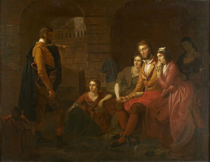 Lafayette in Prison at Olmütz od Tompkins Harrison Matteson