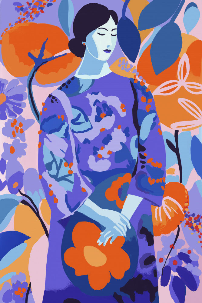 Woman In Flower Garden od Treechild