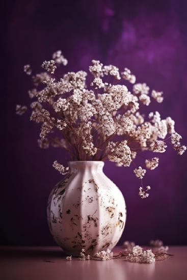 Dry Flowers On Purple Background