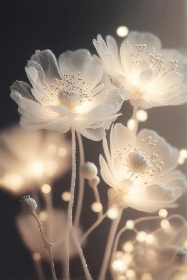 White Glowing Flowers