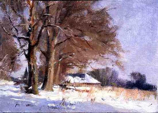 Limes in the Snow (oil on canvas)  od Trevor  Chamberlain
