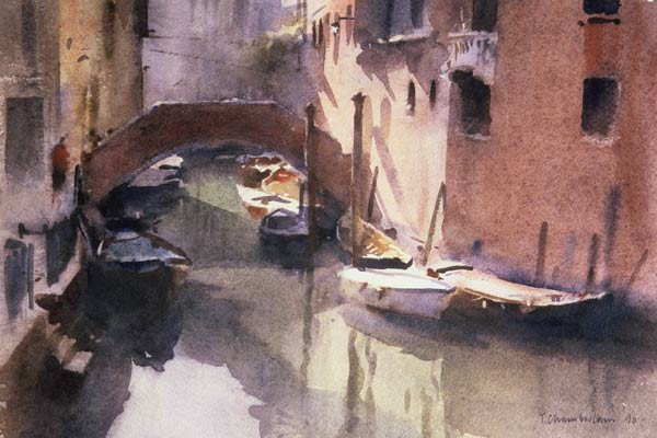 A Quiet Canal in Venice, 1990 (w/c on paper)  od Trevor  Chamberlain