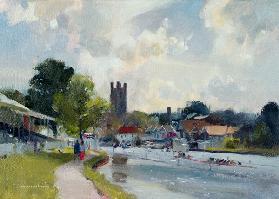 Preparing for the Henley Regatta, 1994 (oil on canvas) 