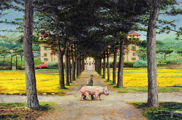 Big Pig, Pistoia, Tuscany (oil on canvas)  od Trevor  Neal