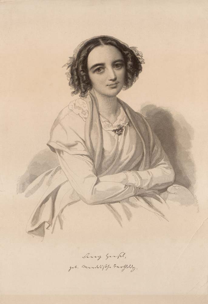 Portrait of Fanny Hensel née Mendelssohn (1805-1847) od Unbekannter Künstler