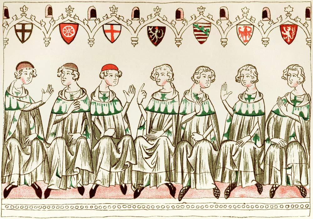 Seven Prince Electors voting for Henry VII, Holy Roman Emperor (Copy of a miniature from the Balduin od Unbekannter Künstler
