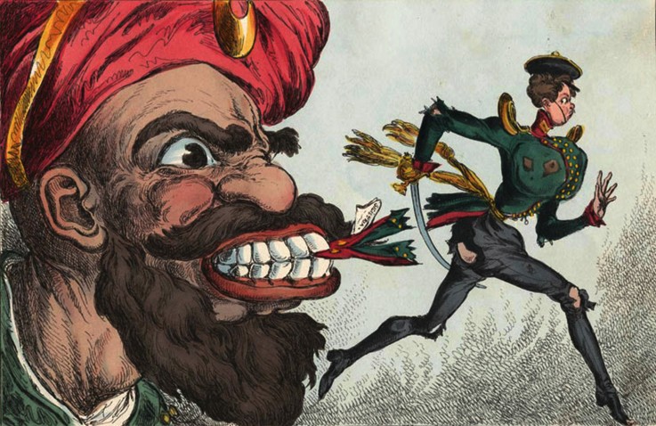 The beginning of the Crimean war by eyes of the West European caricaturist od Unbekannter Künstler