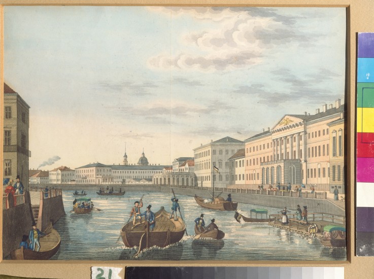 View of the Fontanka River in Saint Petersburg od Unbekannter Künstler