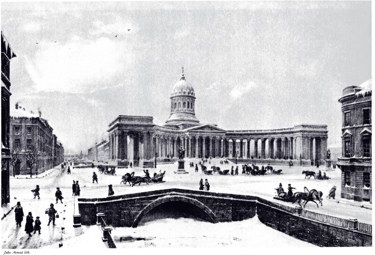 View of the Kazan Cathedral in Saint Petersburg od Unbekannter Künstler
