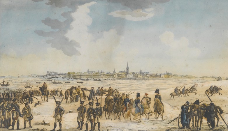 The Crossing of the Rhine near Düsseldorf by the Russian Army, 13 January 1814 od Unbekannter Künstler