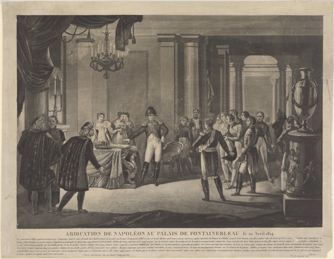 The Abdication of Napoleon at Fontainebleau od Unbekannter Künstler