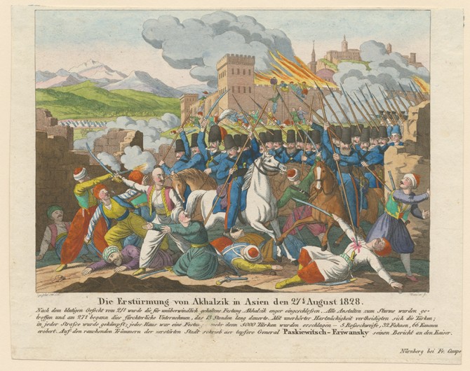 The storming the Akhaltsikhe fortress on August 27, 1828 od Unbekannter Künstler