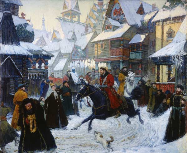 An Ancient Russian Town. The Horsemen od Unbekannter Künstler