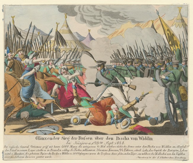 Brilliant victory of the Russians over the Pasha of Vidin in Craiova on September 26, 1828 od Unbekannter Künstler