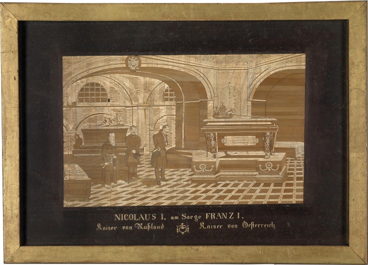 Emperor Nicholas I at the coffin of Emperor Francis I of Austria od Unbekannter Künstler