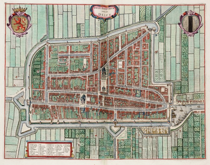Map of Delft (Delfi Batavorum) od Unbekannter Künstler