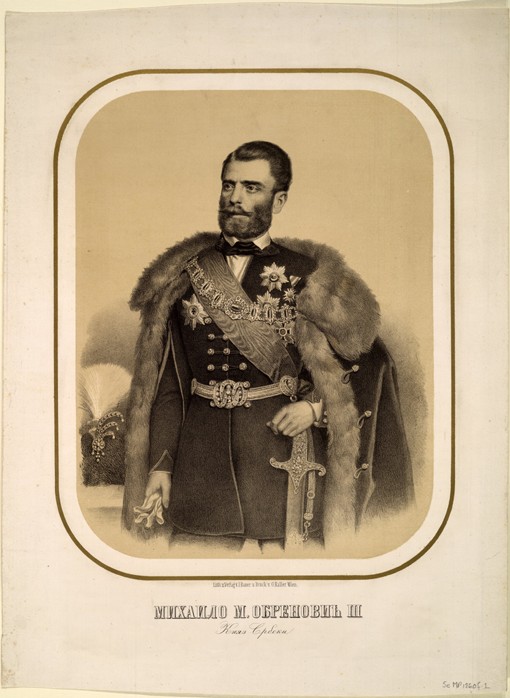 Mihailo Obrenovic III (1823-1868), Prince of Serbia od Unbekannter Künstler