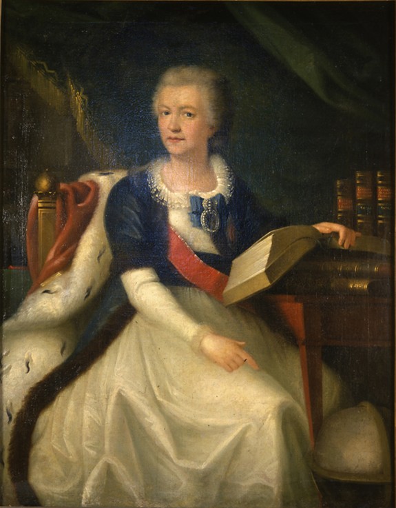 Portrait of the Princess Yekaterina R. Vorontsova-Dashkova (1744-1810), the first  President of the  od Unbekannter Künstler