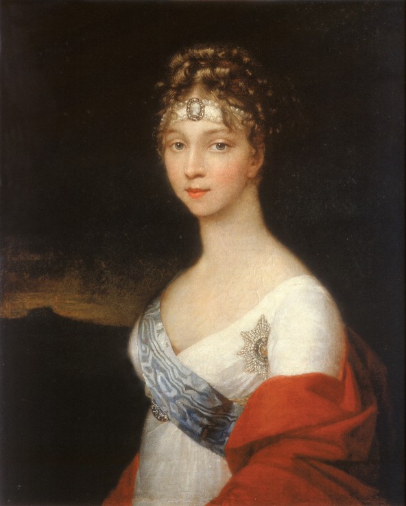 Portrait of Empress Elizabeth Alexeievna, Princess Louise of Baden (1779-1826) od Unbekannter Künstler