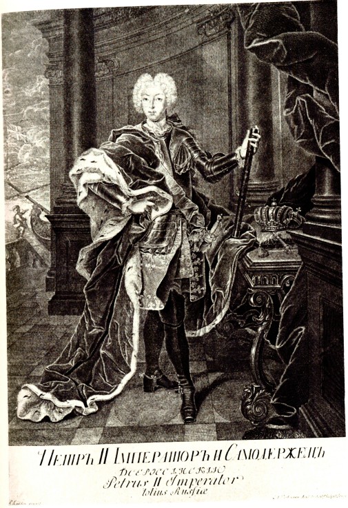 Portrait of the Tsar Peter II of Russia (1715-1730) od Unbekannter Künstler