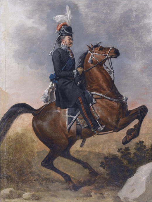 Count Matvei Ivanovich Platov (1757-1818) on horseback od Unbekannter Künstler