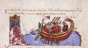 Thomas the Slav flees to the Arabs (Miniature from the Madrid Skylitzes)