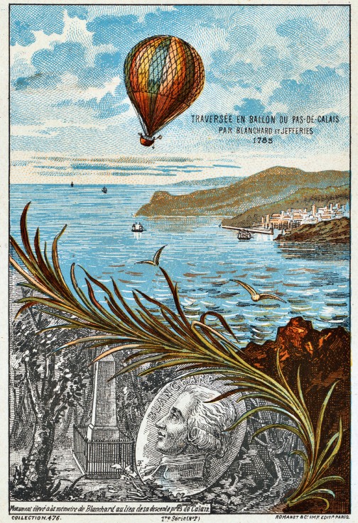 Crossing of the English Channel by Blanchard and Jefferies, 1785 (From the Series "The Dream of Flig od Unbekannter Künstler