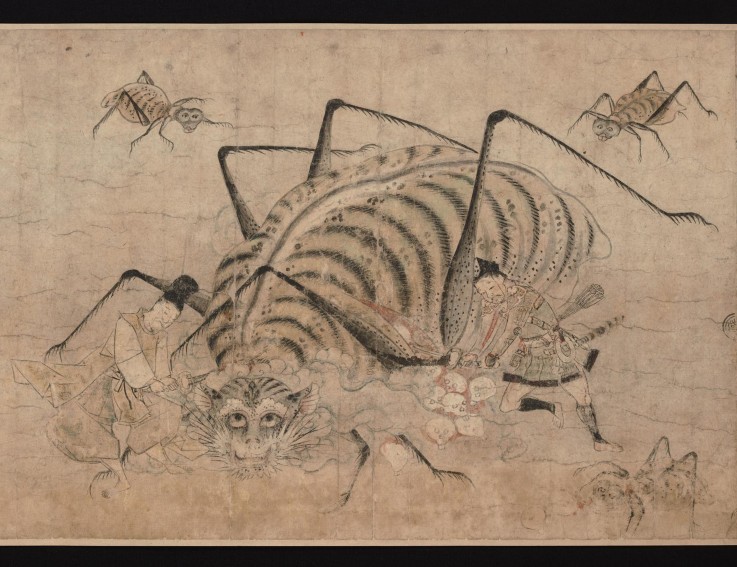 Yorimitsu killing Tsuchigumo (Detail of the scroll "Tsuchigumo no Soshi Emaki") od Unbekannter Künstler