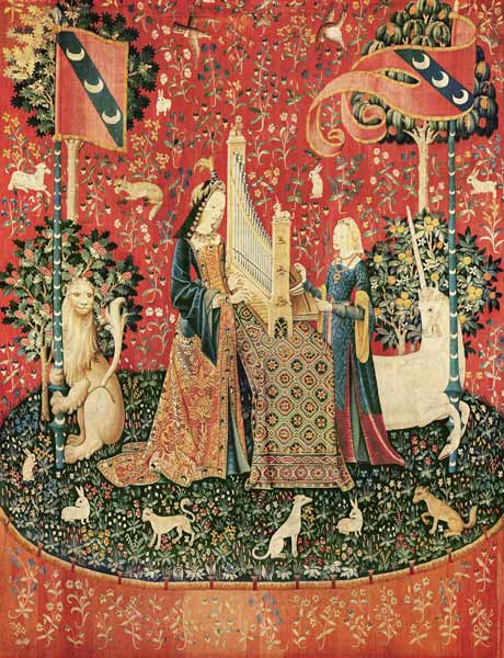 The Lady and the Unicorn (La Dame à la licorne "L'Ouïe") od Unbekannter Meister