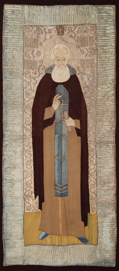 Saint Dmitry Prilutsky (Ecclesiastical embroidery) od Unbekannter Meister