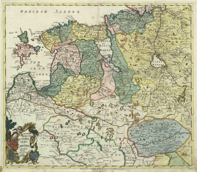 Map of Estonia and Livonia od Unbekannter Meister