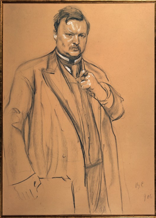 Portrait of the composer Alexander Glazunov (1865-1936) od Valentin Alexandrowitsch Serow