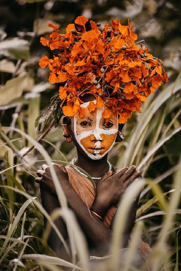 Suri boy and flowers