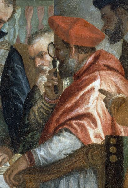 P.Veronese / Cardinal with Magn.Glass od Veronese, Paolo (eigentl. Paolo Caliari)