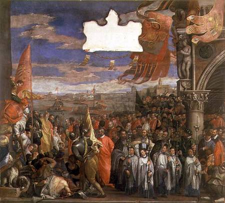 The Doge Andrea Contarini Returning Victorious from Chioggia od Veronese, Paolo (eigentl. Paolo Caliari)