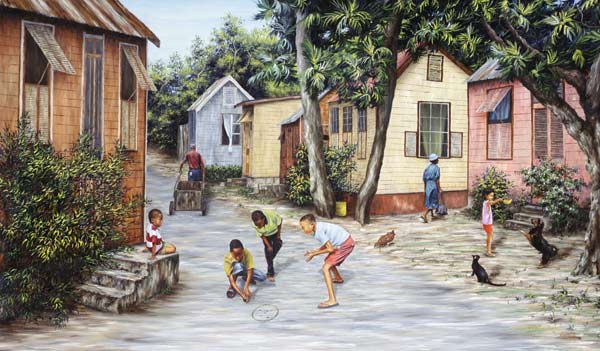 Village Life (oil on canvas)  od Victor  Collector