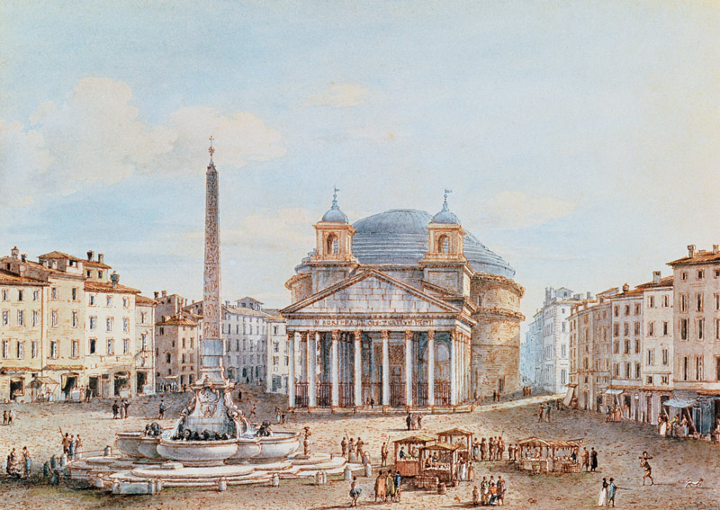 View of the Pantheon, Rome  on od Victor Jean Nicolle